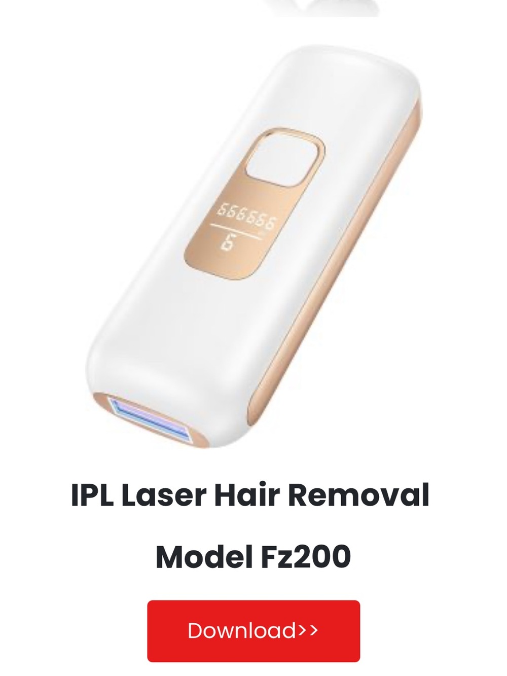 IPL Hair Removal Device Model Fz200 — White & Gold